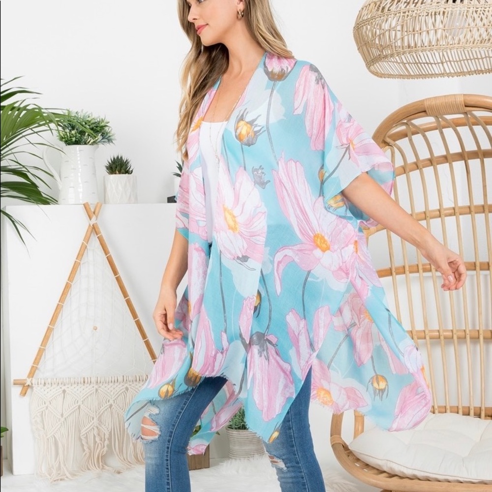 Open Cardigan Kimono Floral print